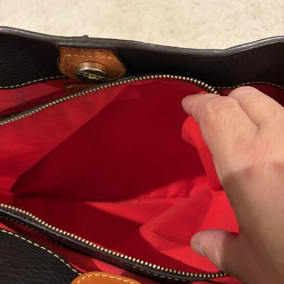 Dooney & Bourke Chelsea Shopper Black Pebbled Leather Large Tote Handbag Purse - Picture 11 of 13